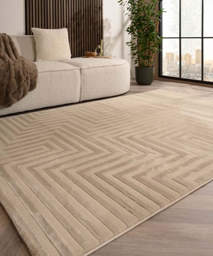 Scandinavisch vloerkleed - Serene Lys beige 120x170