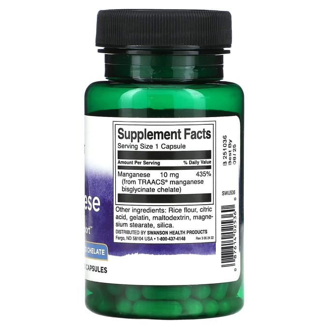 Albion Mangaan, 10 mg, 180 Capsules