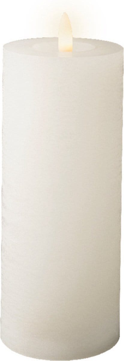 Lumineo LED kaars/stompkaars - wit - D7 x H19 cm - met timer - voor binnen
