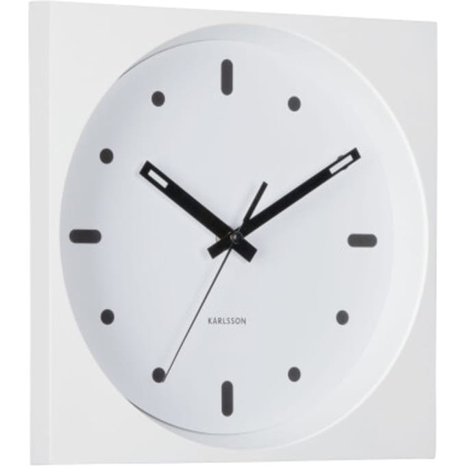 Karlsson Wandklok Incesante Square - Wit - Ø25cm - Wandklok Modern