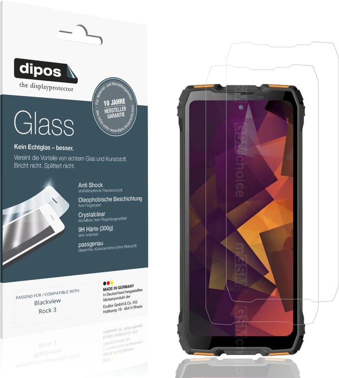 dipos – 2x Pantserfolie geschikt voor Blackview Rock 3 | 9H Screenprotector