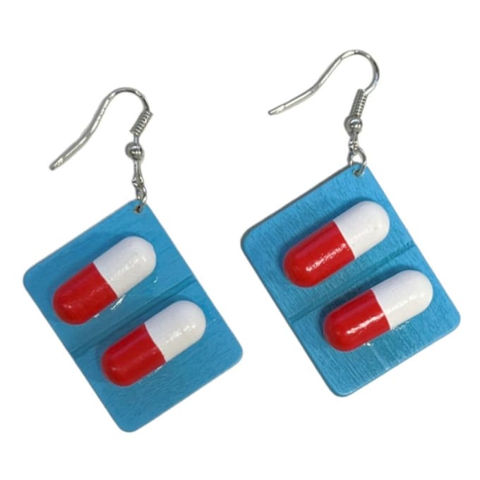 Fako Bijoux® - Oorbellen - Capsules in Drukstrip - Rood/Wit/Blauw