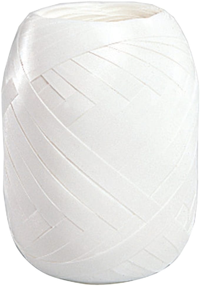 SUSY CARD krullint op eivormige bol, glad, 5 mm x 20 m, wit