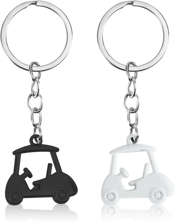 2 stuks golf sleutelhangers zinklegering 8,5 cm