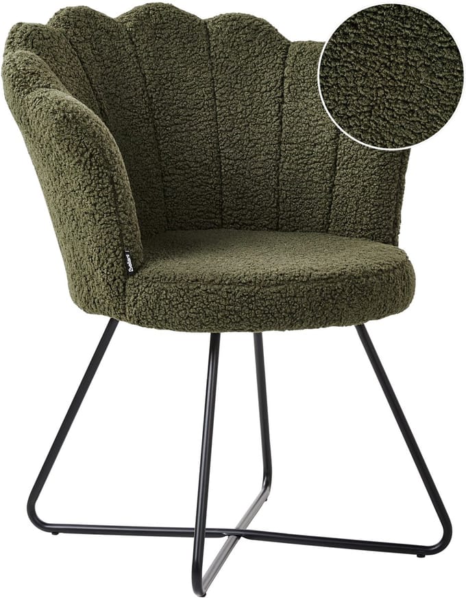 LOVELOCK - Fauteuil - Donkergroen - Bouclé