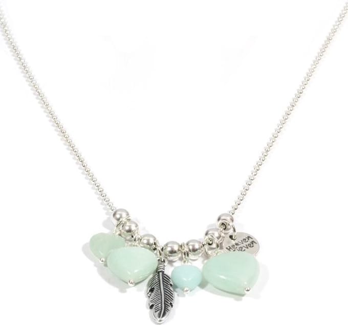 Heaven Eleven dames Ketting ballchain - - amazoniet hart en kralen