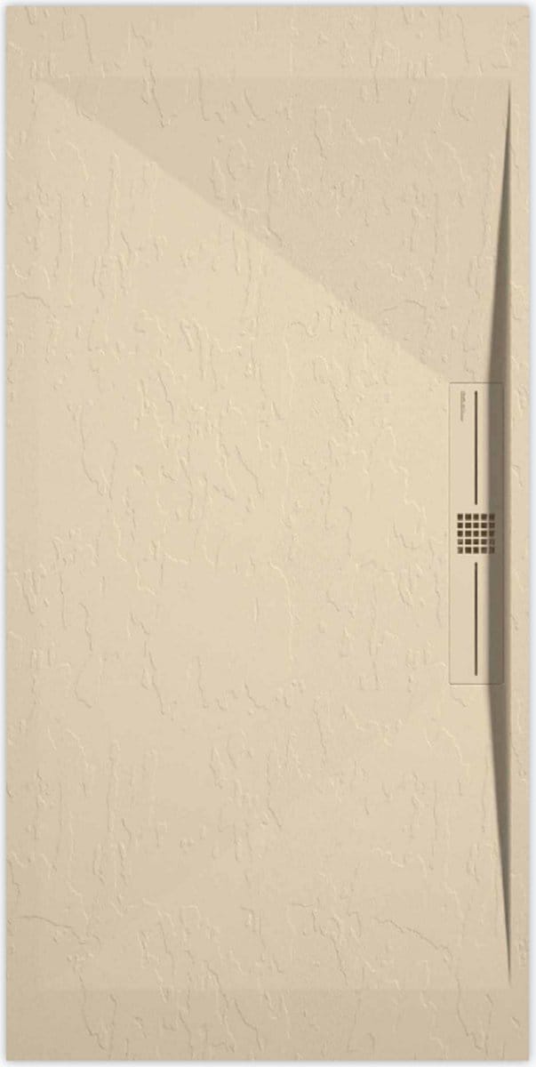 Sanifun douchebak Stone Side Cream Slate 900 x 900 P