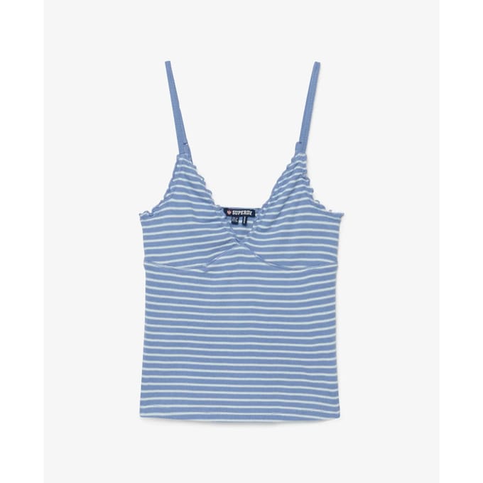 Superdry Athletic Essentials V-hals Wafel Camitop Light Blue Grootte: 38