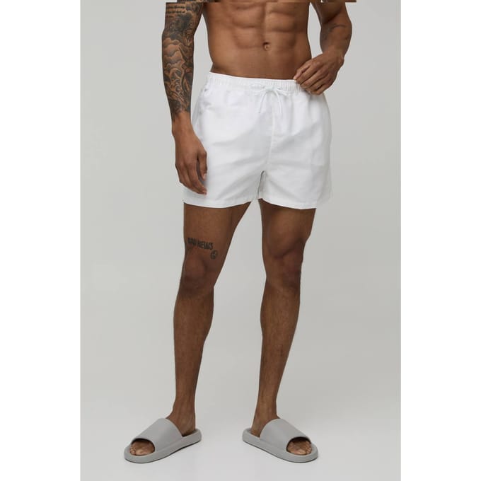 Short Length BM Autograph Swim Short | White | Size Medium