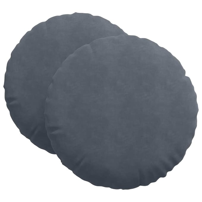 vidaXL - Zitkussens - 2 - st - Fluweel - Donkergrijs - Ø60 - x - 21 - cm