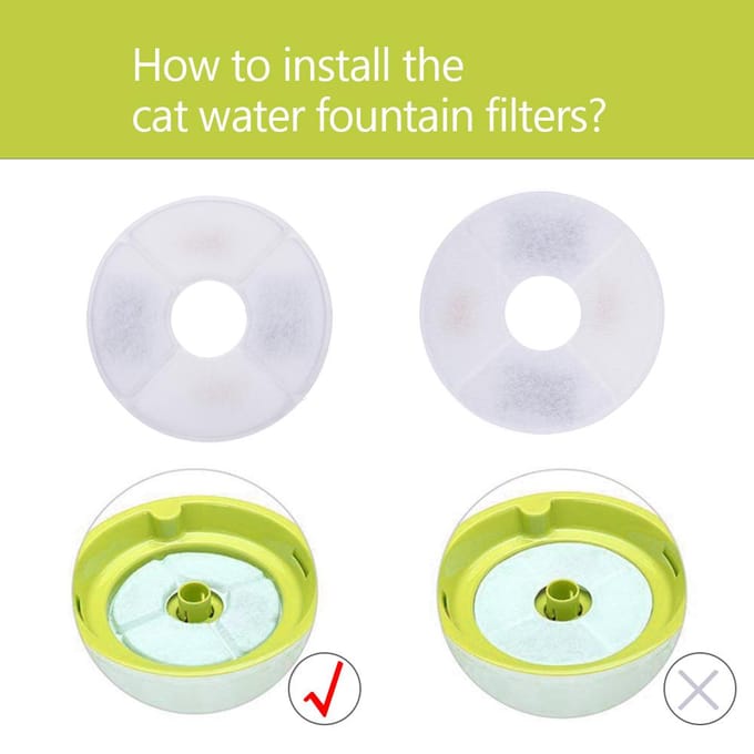 Kattenwaterfonteinfilters Vervangende filters voor bloemenfontein Kattenwaterfontein Water 8pcs