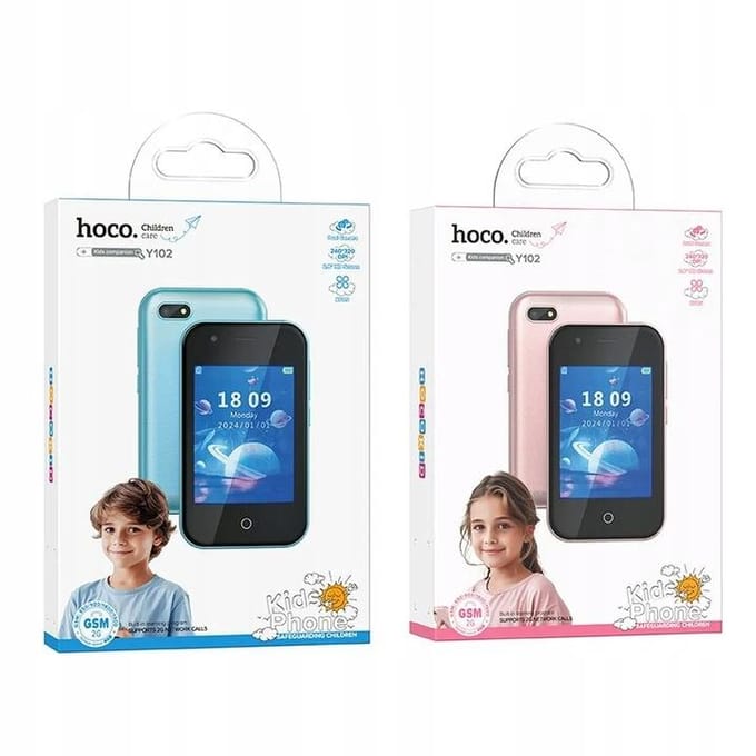 HOCO Y102 Kids mobiele telefoon, 2G, 2.8 inch display, Blauw