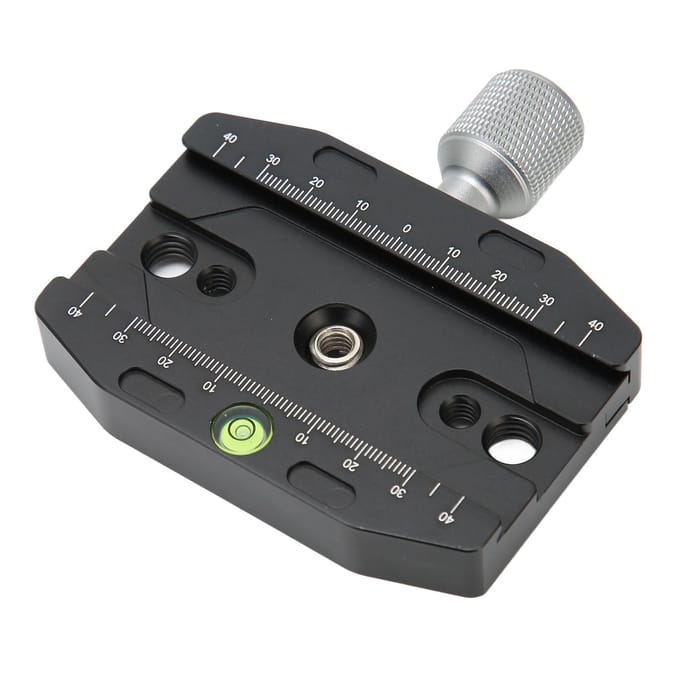 Adaptateur de fixation pour trépied d'appareil photo, plaque à dégagement rapide, usinage CNC, avec 2 niveaux à bulle pour reflex numérique