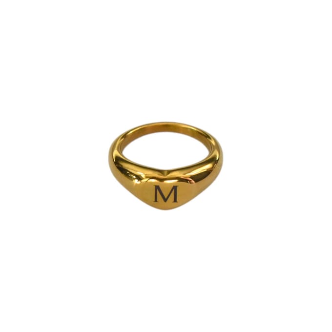Ring Hart met Initiaal Goud, USA 9 / NL 19 (60mm)