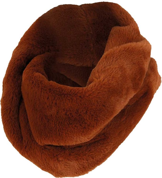 Sarlini | Snood Ronde Mid Brown Dames colsjaal Fake Fur