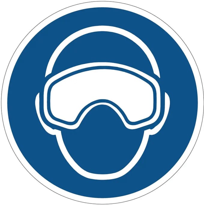 Skibril dragen verplicht gebodssticker - M067 | 30 cm