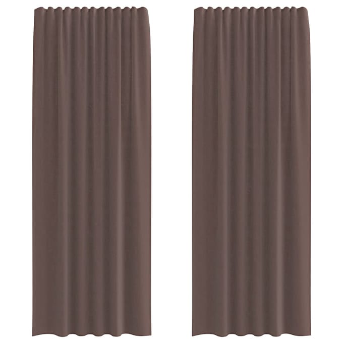 vidaXL - Gordijnen - voile - met - roedezakken - 2 - st - bruin