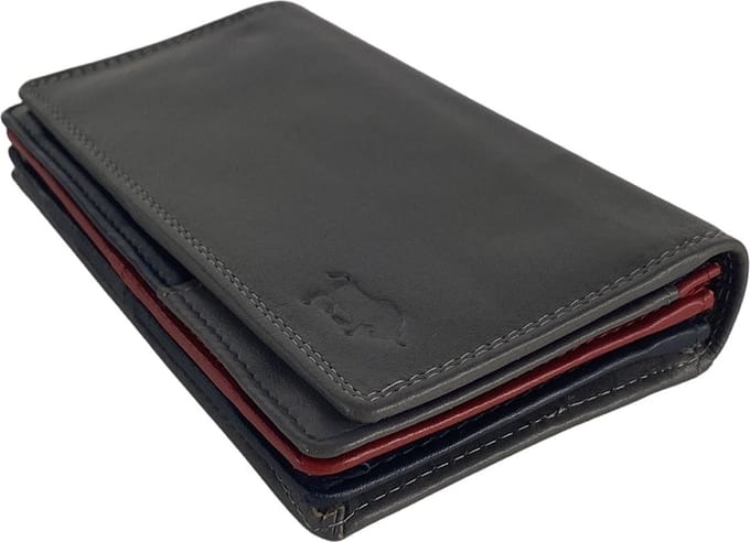 Arrigo Portemonnee Dames • Portefeuille Dames • 5 kleuren Leer • Grijs