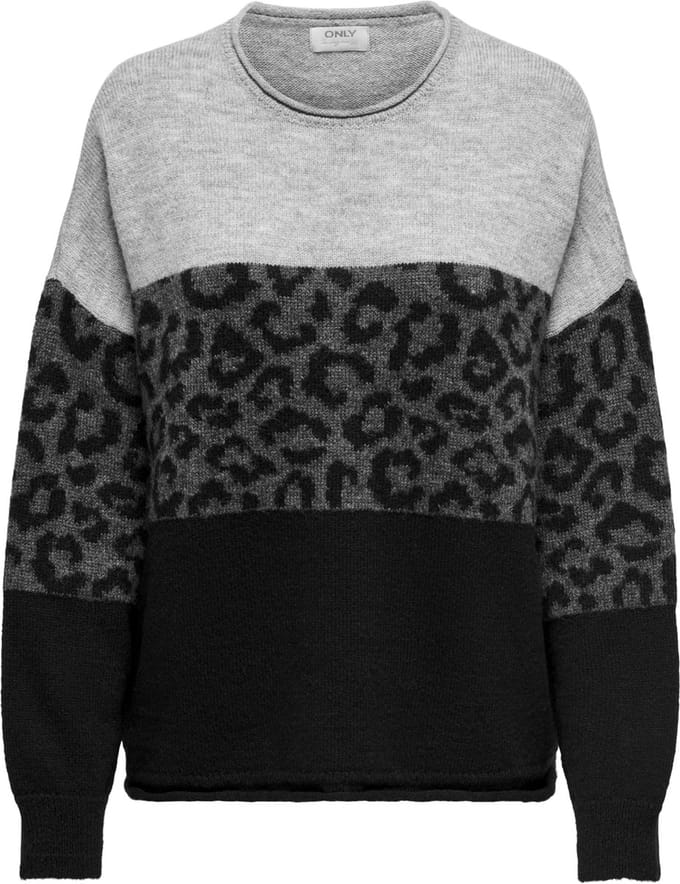 ONLY - ONLJADE ANIMAL LS O-NECK KNT NOOS - Dames - Gebreide truien