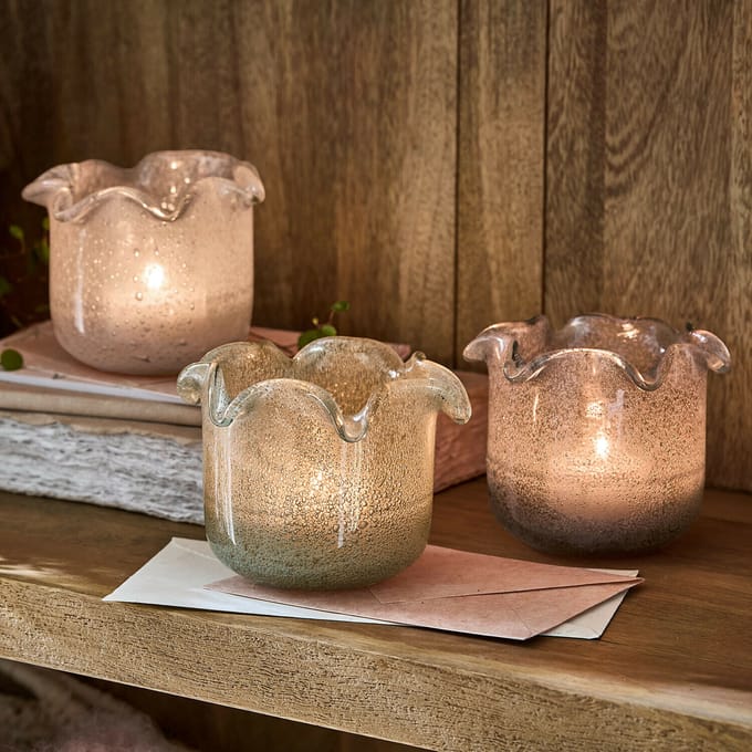 LOBERON Windlichtje set van 3 Venara bont
