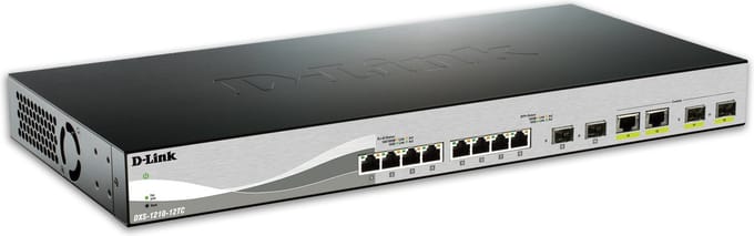 D-Link DXS-1210-12TC/E netwerk-switch Managed L2 10G Ethernet (100/1000/10000) 1U Zwart, Zilver