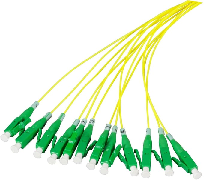 Danicom OS2 glasvezel pigtail geel LC/APC - 12 stuks