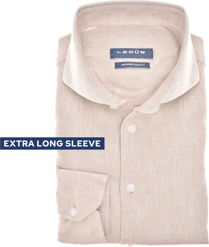 Ledub overhemd mouwlengte 7 beige