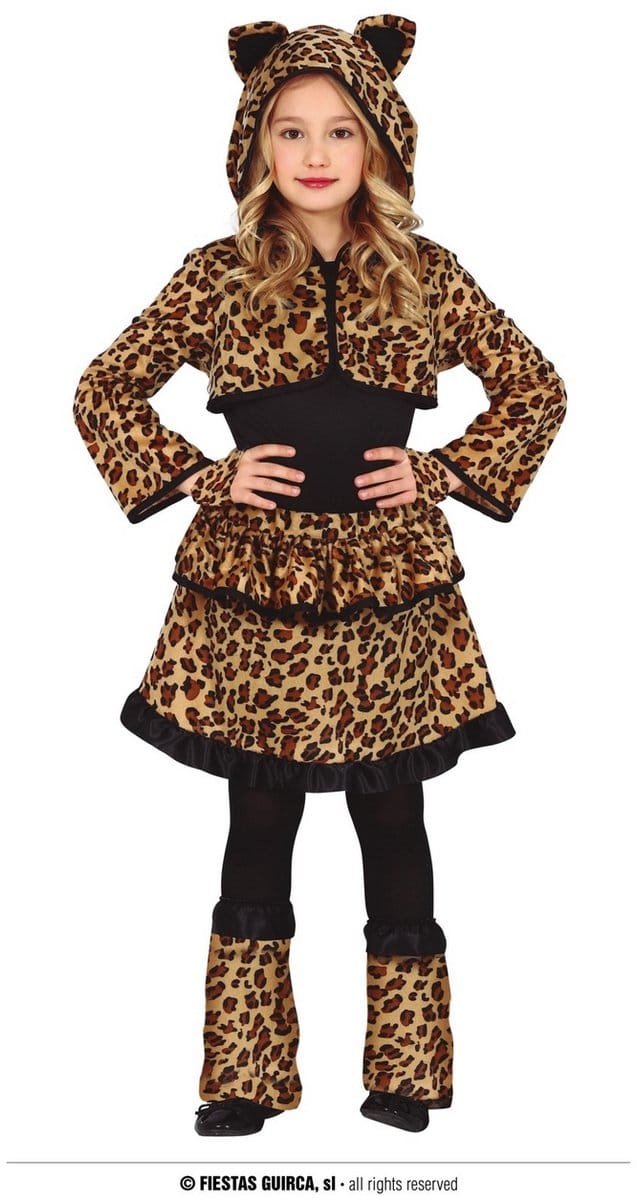 Fiestas Guirca - Jurk Leopard 5-6 jaar - Carnavalskleding - Carnaval - carnavalskleding 2027 - Carnaval kostuum