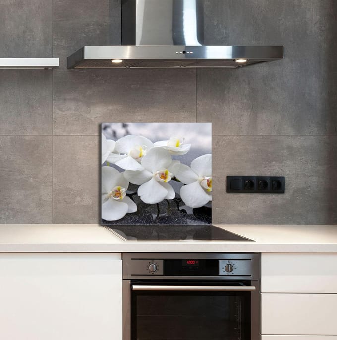 TMK ArtDeko Serie - Panel Glas Snijplank - 65x60 cm - Orchidea - Veelzijdige Toepassingen