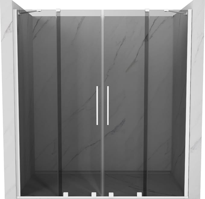 Mexen Velar Duo schuifbare douchedeuren 180 , grafiet, wit - 871-180-000-42-20