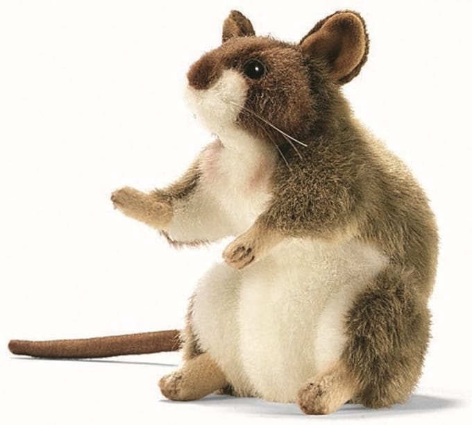 Hansa pluche muis knuffel - 15 cm - luxe kwaliteit - levensechte knuffeldieren