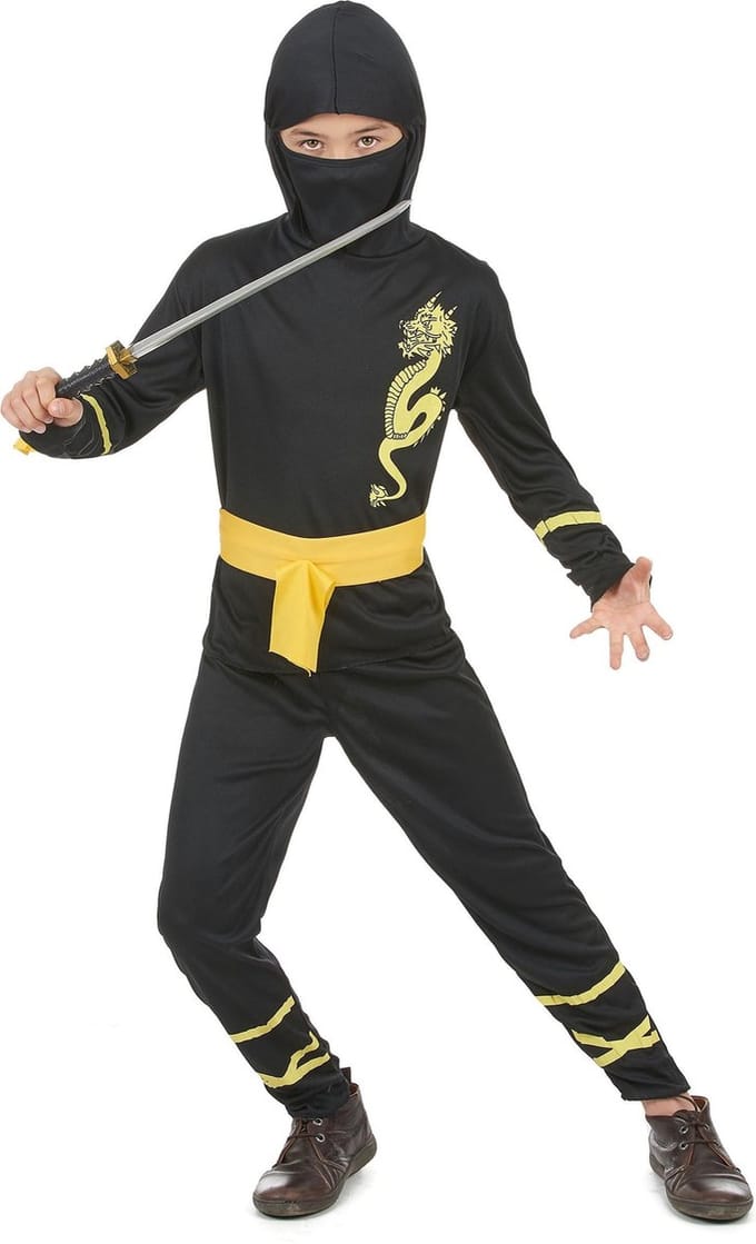 Vegaoo - Gele draak ninja kostuum voor jongens