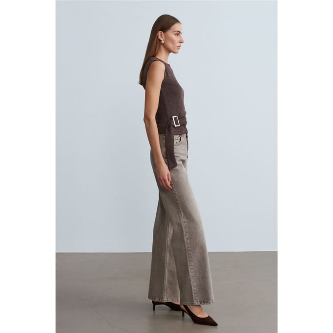 Gestrikte Geribde Mouwloze Blouse