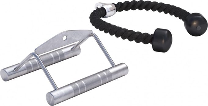 Gorilla Sports Roeigrepen set: Triceps Touw - Pararelle Roeigreep