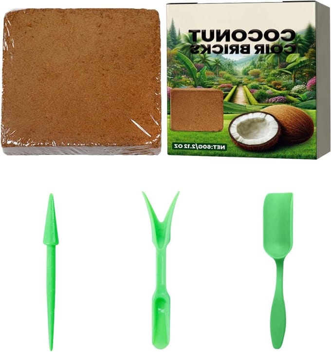 Planten Aarde Blok - Kweekmedium Kokos - Tuinieren Buiten - Vochtvasthoudend - 10 x 10 cm - Bruin