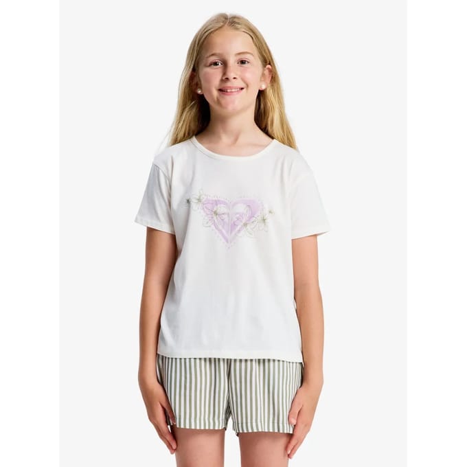 Roxy Lilyregular Night T-shirt Met Korte Mouwen Beige 16 Years Meisje