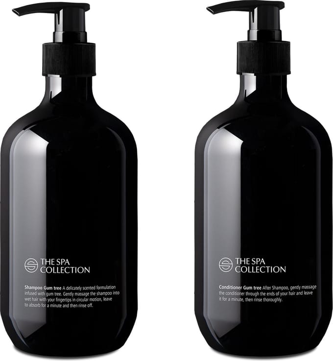The Spa Collection Gum Tree - Shampoo + Conditioner - 475 ml stijlvolle zwarte pompfles - Set van 2 stuks