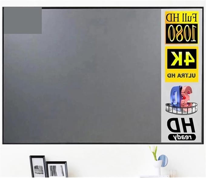 Projectiescherm - Beamer scherm - Thuisbioscoop creëren - Omgevingslicht afwijzend - 100 inch - Metaalgrijs