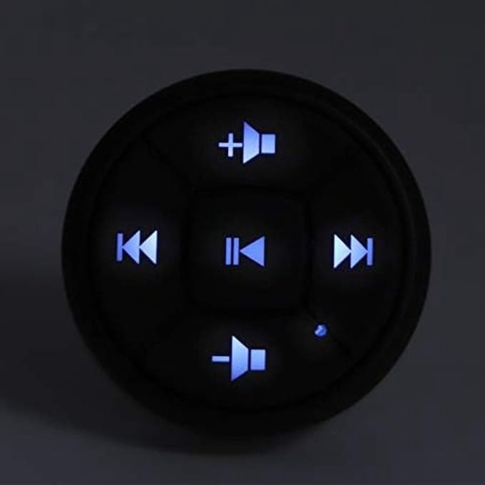 Media Afstandsbediening - Stuurwiel Controller - Muziek Bediening - Bluetooth Connectie - Compact Formaat - Zwart