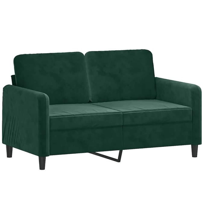 vidaXL - 2-delige - Loungeset - fluweel - donkergroen