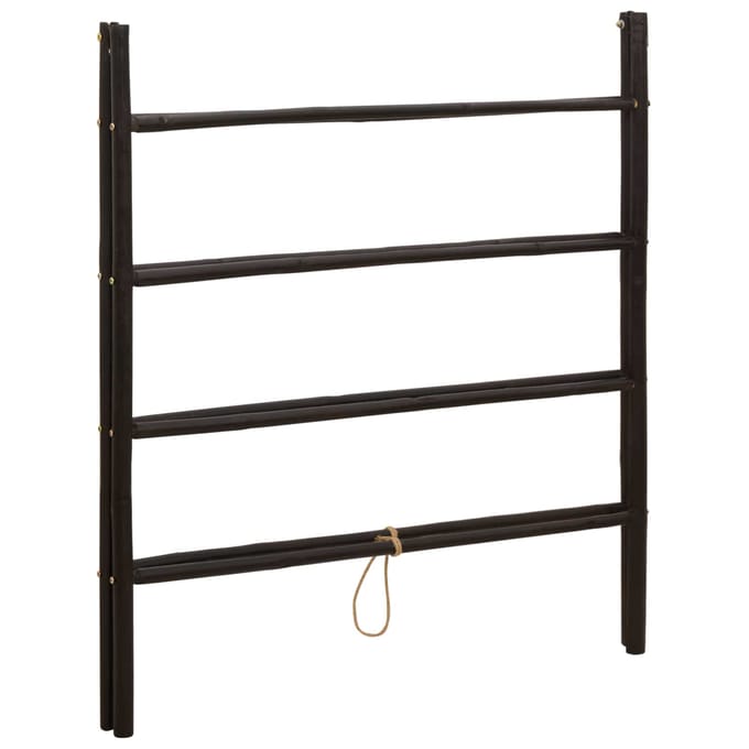 vidaXL - Dubbelzijdige - dekentrap - Zwart - 90 - x - 50 - x - 100 - cm - Bamboe