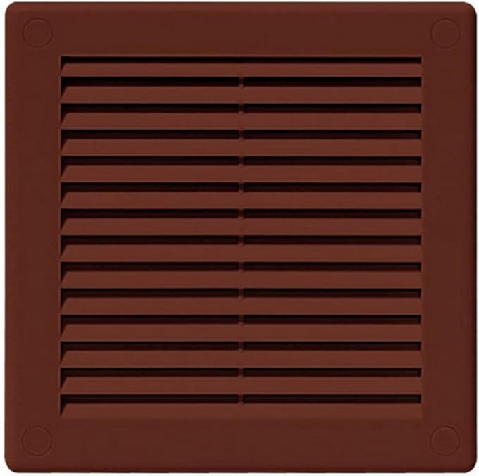 Ventilatierooster 30x30cm voor Buitenmuur - Bruin ABS Kunststof