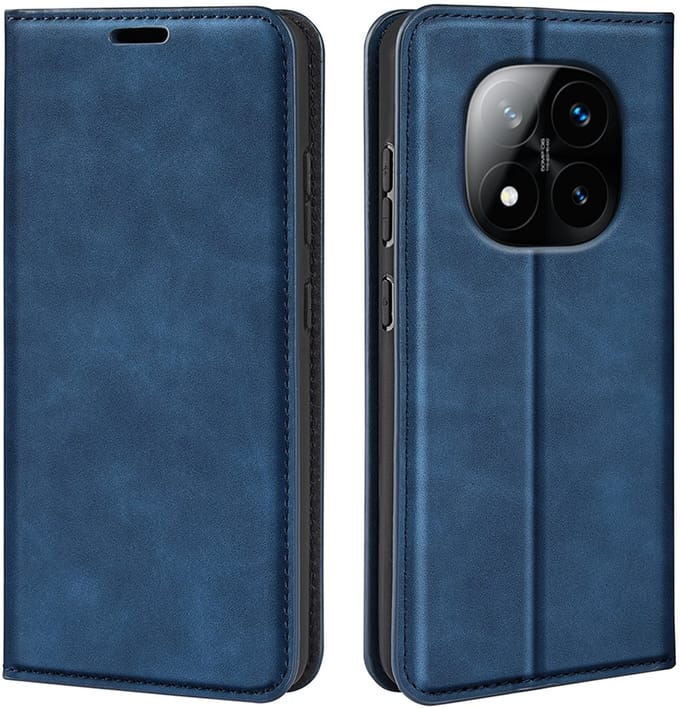 MobyDefend Hoesje - Geschikt voor Xiaomi Redmi Note 14 Pro Plus - Luxe Wallet Bookcase (Magnetische Sluiting) - Blauw