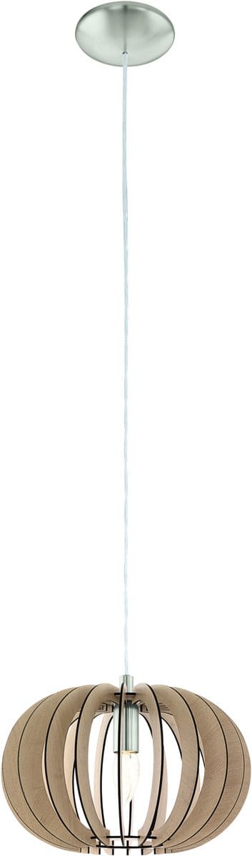 EGLO Stellato Hanglamp - E27 - Staal|Hout - Wit