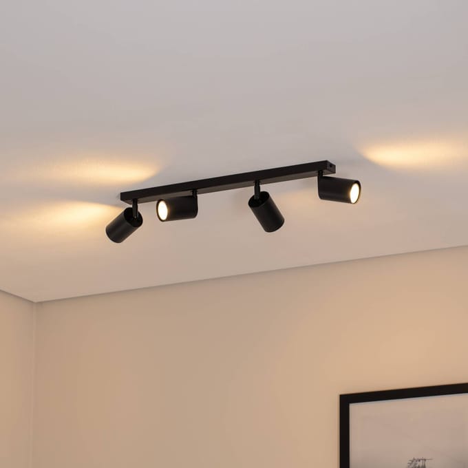 SIGMA Plafondspot Zoom, 4-lamps, zwart