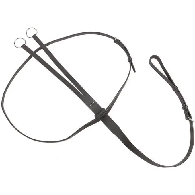 Lederen martingaal met ringen Kavalkade