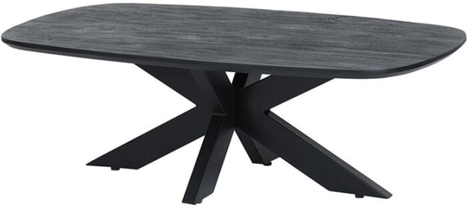 Salontafel Akagi deens ovaal acacia 120x70 cm - Zwart