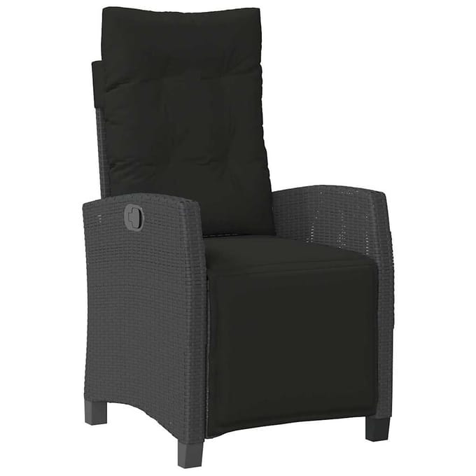vidaXL - 5-delige - Tuinset - met - kussens - poly - rattan - zwart