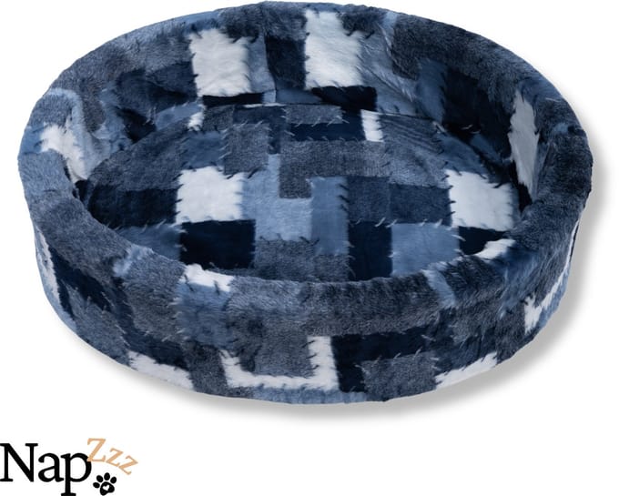 NapZZZ Hondenmand - Mix Blok Blauw - 85 x 73 x 20 cm