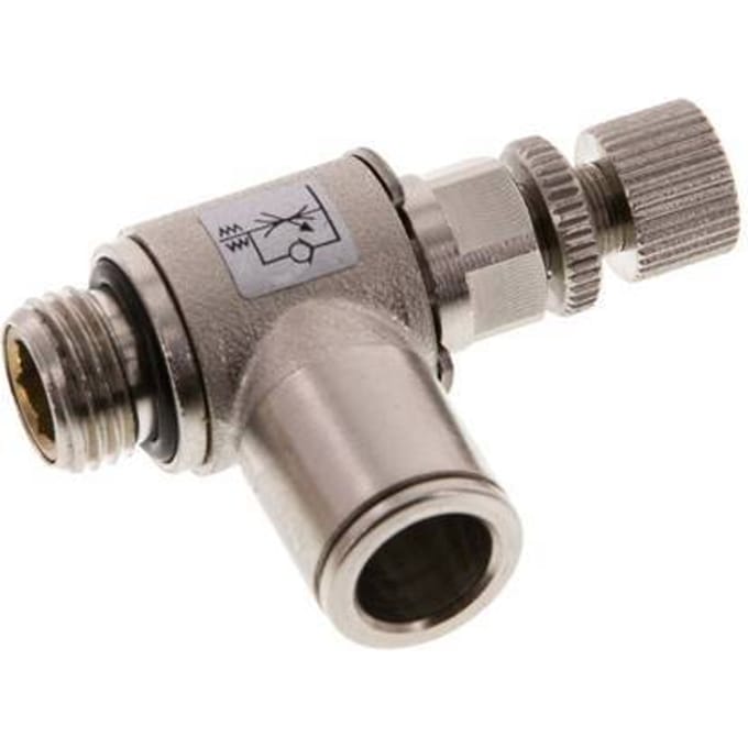 L-stuk Regelventiel 10 mm - G1/4'' Regeling-Uit Messing Kartelschroef